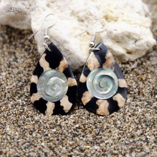 New Design Resin Shell Earrings by Balinese Artisans